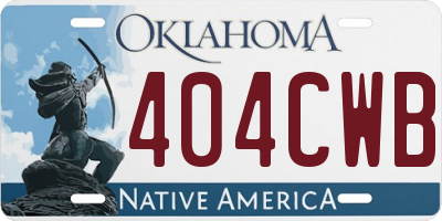 OK license plate 404CWB