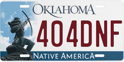 OK license plate 404DNF