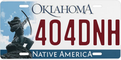 OK license plate 404DNH
