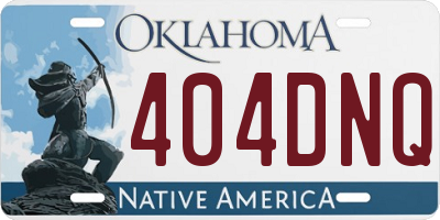 OK license plate 404DNQ