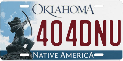 OK license plate 404DNU