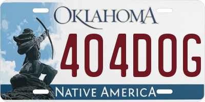 OK license plate 404DOG