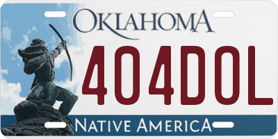 OK license plate 404DOL