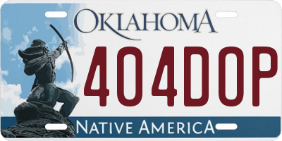 OK license plate 404DOP