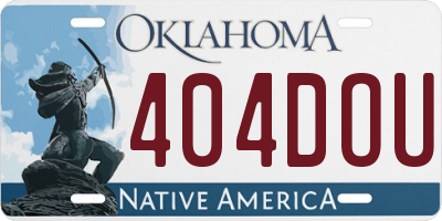 OK license plate 404DOU