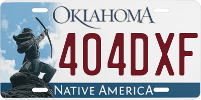 OK license plate 404DXF