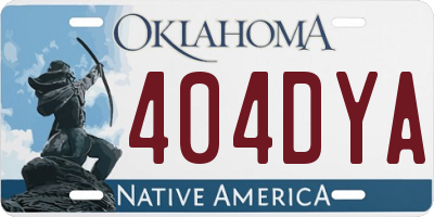 OK license plate 404DYA
