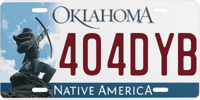 OK license plate 404DYB