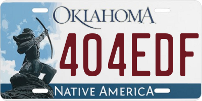 OK license plate 404EDF