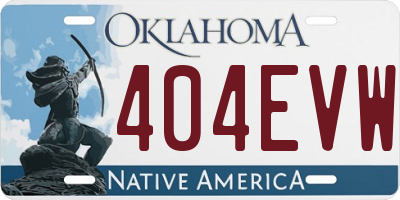 OK license plate 404EVW