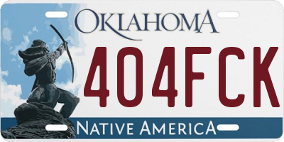 OK license plate 404FCK