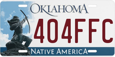 OK license plate 404FFC