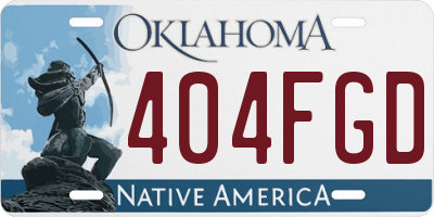 OK license plate 404FGD