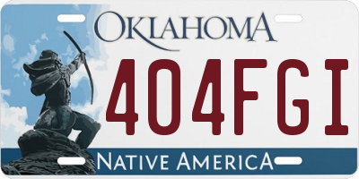 OK license plate 404FGI
