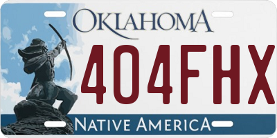 OK license plate 404FHX