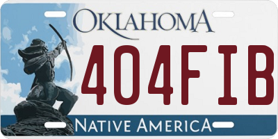 OK license plate 404FIB