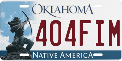 OK license plate 404FIM