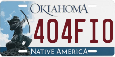 OK license plate 404FIO