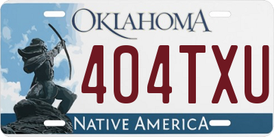 OK license plate 404TXU