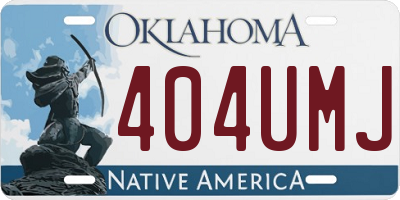 OK license plate 404UMJ