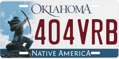 OK license plate 404VRB