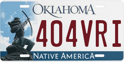 OK license plate 404VRI