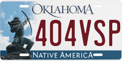 OK license plate 404VSP