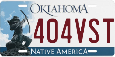 OK license plate 404VST