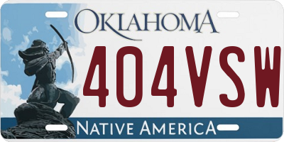 OK license plate 404VSW