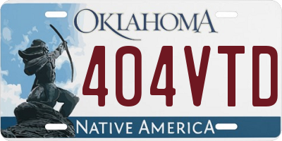 OK license plate 404VTD