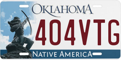 OK license plate 404VTG