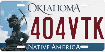 OK license plate 404VTK