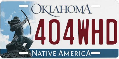 OK license plate 404WHD