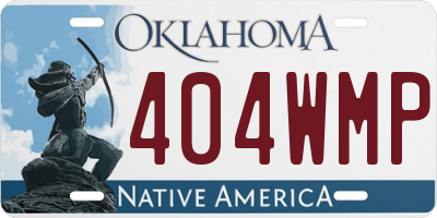 OK license plate 404WMP