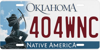 OK license plate 404WNC