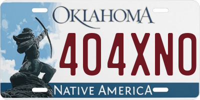 OK license plate 404XNO