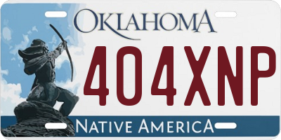 OK license plate 404XNP