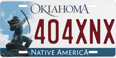 OK license plate 404XNX