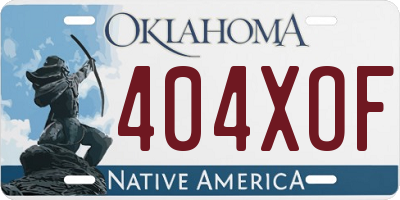 OK license plate 404XOF