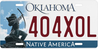 OK license plate 404XOL