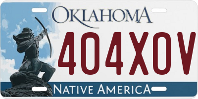 OK license plate 404XOV