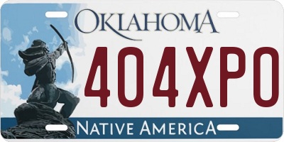 OK license plate 404XPO