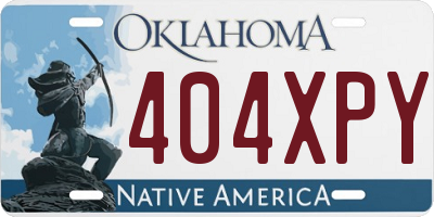 OK license plate 404XPY