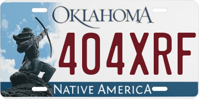 OK license plate 404XRF