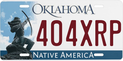 OK license plate 404XRP