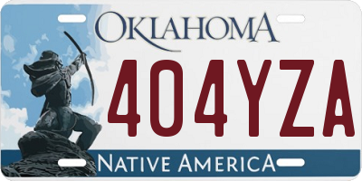 OK license plate 404YZA