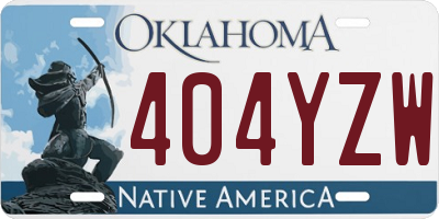OK license plate 404YZW