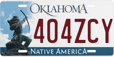OK license plate 404ZCY