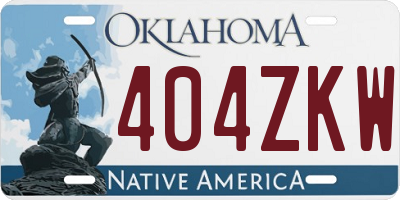 OK license plate 404ZKW