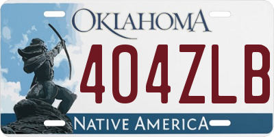 OK license plate 404ZLB